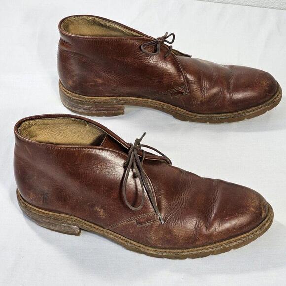 Frye Leather Brown Lace Up Oxford Chukka Ankle Boots Men\'s Size US 10.5 D main image 7